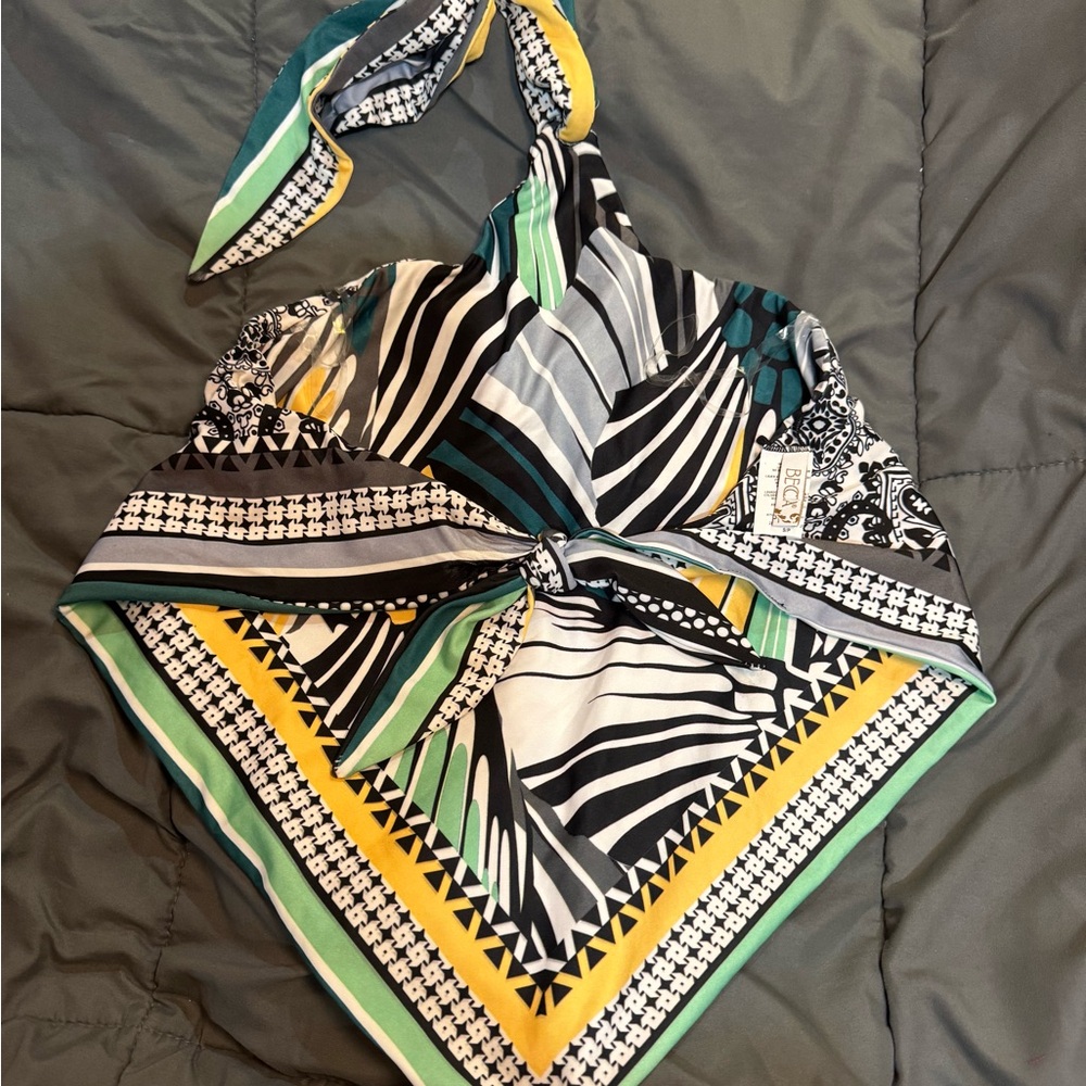 BECCA Yellow and Green Geometric Bikini - Picture 4 of 4